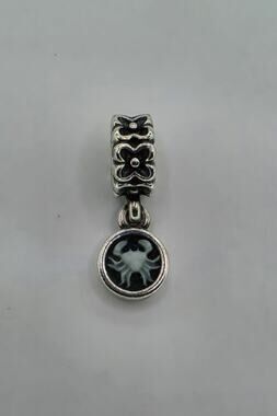 Pandora Retired Black Crab Cameo Cancer Zodiac Charm 925 ALE #790500CAM07